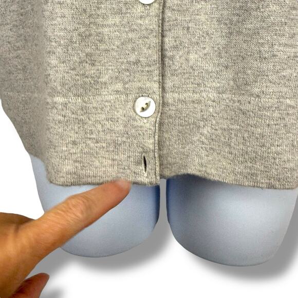 Marks Spencer Sweater Womens 10 Gray Little Cardigan Button Circle Neck Coastal - Picture 4 of 11